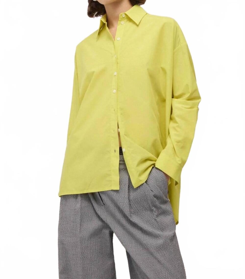 NEW OTTOD'AME oversized button down shirt in chartreuse